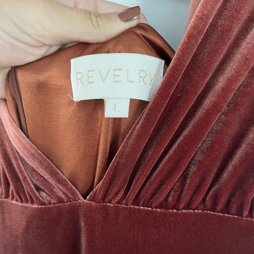 Revelry Rust Velvet Dress